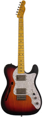 Nash T72TL Thinline Guitar, 3 Tone Sunburst, Light Aging