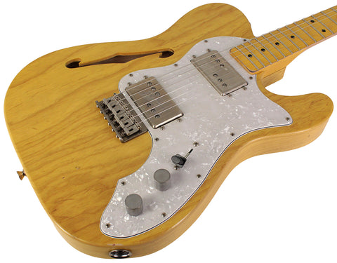 Nash T72TL Thinline Guitar, Natural, Light Aging - Humbucker Music