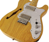 Nash T72TL Thinline Guitar, Natural, Light Aging - Humbucker Music