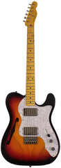 Nash T72TL Thinline Guitar, 3 Tone Sunburst, Light Aging