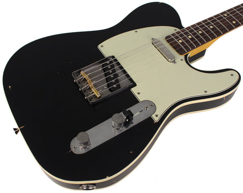Nash T63DB Guitar, Double Bound, Black, Light Aging - Humbucker Music