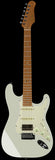 Suhr Select Classic S HSS Guitar, Roasted Neck, Maple, Olympic White, Aged Green - Humbucker Music