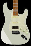 Suhr Select Classic S HSS Guitar, Roasted Neck, Maple, Olympic White, Aged Green - Humbucker Music