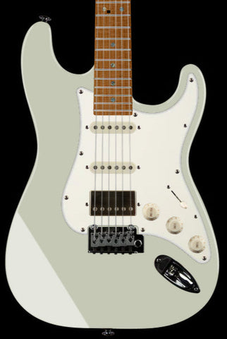 Suhr Select Classic S HSS Guitar, Roasted Neck, Maple, Olympic White, Parchment - Humbucker Music