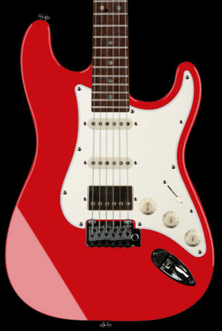 Suhr Select Classic S HSS Guitar, Roasted Neck, Porsche Red - Humbucker Music