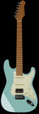 Suhr Select Classic S HSS Guitar, Roasted Neck, Maple, Sonic Blue, Aged Green - Humbucker Music