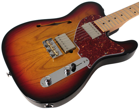 Suhr Alt T Guitar, 3 Tone Burst, Maple - Humbucker Music