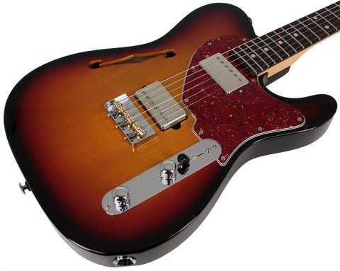 Suhr Alt T Guitar, 3-Tone Burst, Rosewood - Humbucker Music