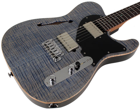Suhr Select Alt T Guitar, Trans Blue Denim Slate, Black PG - Humbucker Music