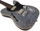 Suhr Select Alt T Guitar, Trans Blue Denim Slate, Black PG - Humbucker Music