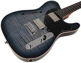 Suhr Select Alt T Guitar, Faded Trans Whale Blue Burst, Black PG - Humbucker Music