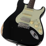 Suhr Select Classic S Antique HSS Guitar, Roasted Neck, Black - Humbucker Music
