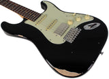 Suhr Select Classic S Antique HSS Guitar, Roasted Neck, Black - Humbucker Music