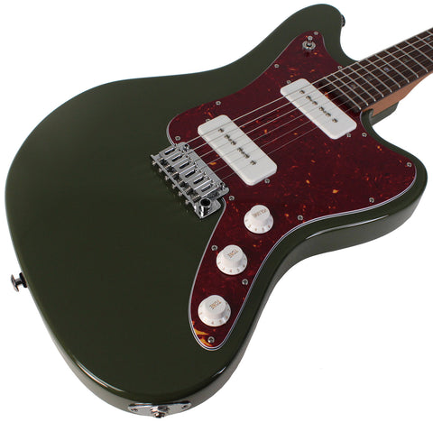 Suhr Select Classic JM Guitar, Roasted Neck, Dark Forest Green - Humbucker Music