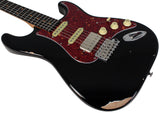 Suhr Select Classic S Antique HSS Guitar, Roasted Neck, Black, Tortoise Shell - Humbucker Music