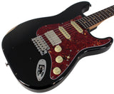 Suhr Select Classic S Antique HSS Guitar, Roasted Neck, Black, Tortoise Shell - Humbucker Music