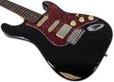 Suhr Select Classic S Antique HSS Guitar, Roasted Neck, Black, Tortoise Shell - Humbucker Music