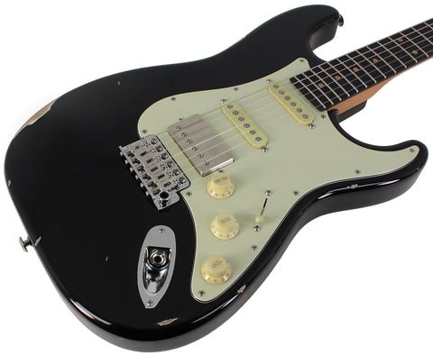 Suhr Select Classic S Antique HSS Guitar, Roasted Neck, Black - Humbucker Music