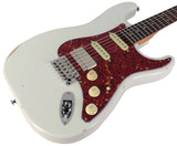 Suhr Select Classic S Antique HSS Guitar, Roasted Neck, Olympic White, Tortoise Shell - Humbucker Music