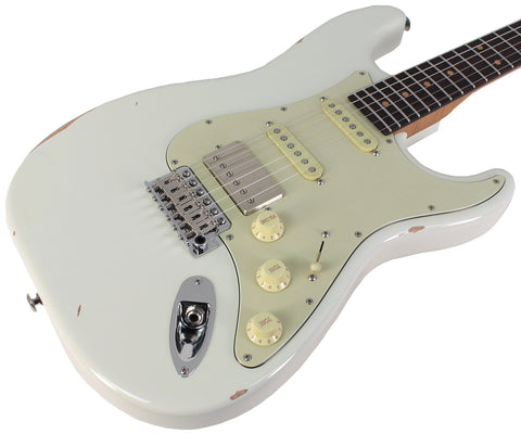 Suhr Select Classic S Antique HSS Guitar, Roasted Neck, Olympic White - Humbucker Music