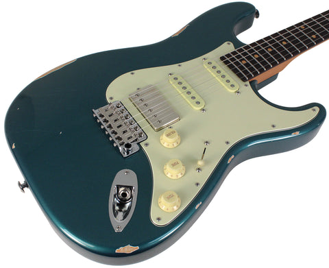 Suhr Select Classic S Antique HSS Guitar, Roasted Neck, Ocean Turquoise Metallic - Humbucker Music