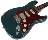 Suhr Select Classic S Antique HSS Guitar, Roasted Neck, Ocean Turquoise Metallic, Tortoise Shell - Humbucker Music