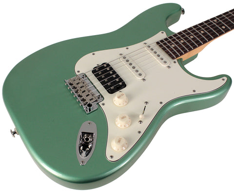 Suhr Classic S HSS Guitar, Cactus Green Metallic, Rosewood - Humbucker Music