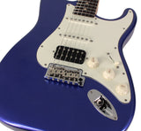 Suhr Classic S HSS Guitar, Indigo Metallic, Rosewood - Humbucker Music