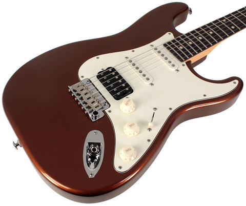 Suhr Classic S HSS Guitar, Root Beer Metallic, Rosewood - Humbucker Music