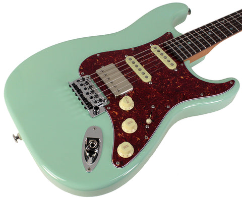 Suhr Select Classic S HSS Guitar, Roasted Neck, Surf Green, Tortoise Shell - Humbucker Music