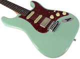 Suhr Select Classic S HSS Guitar, Roasted Neck, Surf Green, Tortoise Shell - Humbucker Music