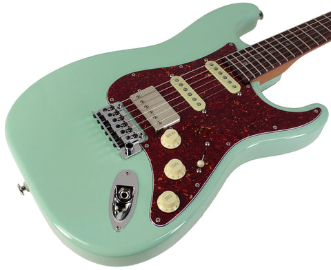 Suhr Select Classic S HSS Guitar, Roasted Neck, Surf Green, Tortoise Shell - Humbucker Music