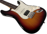 Suhr Classic S HSS Guitar, 3 Tone Burst, Rosewood - Humbucker Music