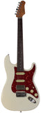 Suhr Select Classic S HSS Guitar, Roasted Neck, Olympic White, Tortoise Shell - Humbucker Music