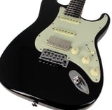 Suhr Select Classic S HSS Guitar, Roasted Neck, Black, Aged Green - Humbucker Music