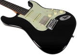 Suhr Select Classic S HSS Guitar, Roasted Neck, Black, Aged Green - Humbucker Music
