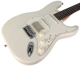 Suhr Select Classic S HSS Guitar, Roasted Neck, Olympic White, Parchment - Humbucker Music