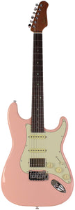 Suhr Select Classic S HSS Guitar, Roasted Neck, Shell Pink, Aged Green