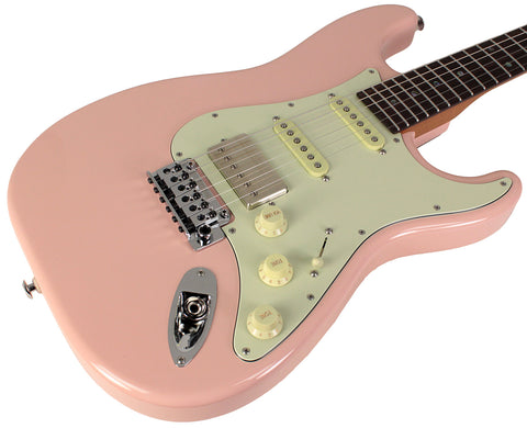 Suhr Select Classic S HSS Guitar, Roasted Neck, Shell Pink - Humbucker Music