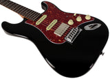 Suhr Select Classic S HSS Guitar, Roasted Neck, Black, Tortoise Shell - Humbucker Music