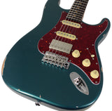 Suhr Select Classic S Antique HSS Guitar, Roasted Neck, Ocean Turquoise Metallic, Tortoise Shell - Humbucker Music