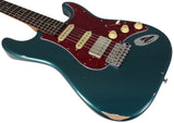 Suhr Select Classic S Antique HSS Guitar, Roasted Neck, Ocean Turquoise Metallic, Tortoise Shell - Humbucker Music