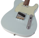Suhr Select Classic T Roasted, Flamed, Swamp Ash, Sonic Blue, Aged Green - Humbucker Music