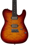 Suhr Select Modern T Mahogany Guitar, Burl, Aged Cherry Burst - Humbucker Music