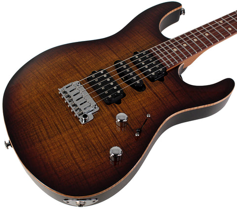 Suhr Modern Plus Guitar, Bengal Burst, Pau Ferro, HSH - Humbucker Music