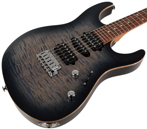 Suhr Modern Plus Guitar, Trans Whale Blue Burst, Pau Ferro, HSH - Humbucker Music