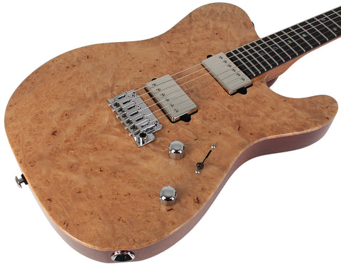 Suhr Select Modern T Mahogany Guitar, Natural Burl - Humbucker Music