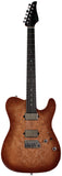 Suhr Select Modern T Mahogany Guitar, Burl, Natural Burst - Humbucker Music