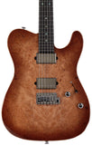 Suhr Select Modern T Mahogany Guitar, Burl, Natural Burst - Humbucker Music