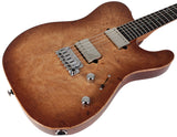 Suhr Select Modern T Mahogany Guitar, Burl, Natural Burst - Humbucker Music
